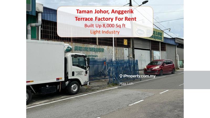 For Rent - Taman Johor, Anggerik, Terrace Factory, Bua 8k Sqf