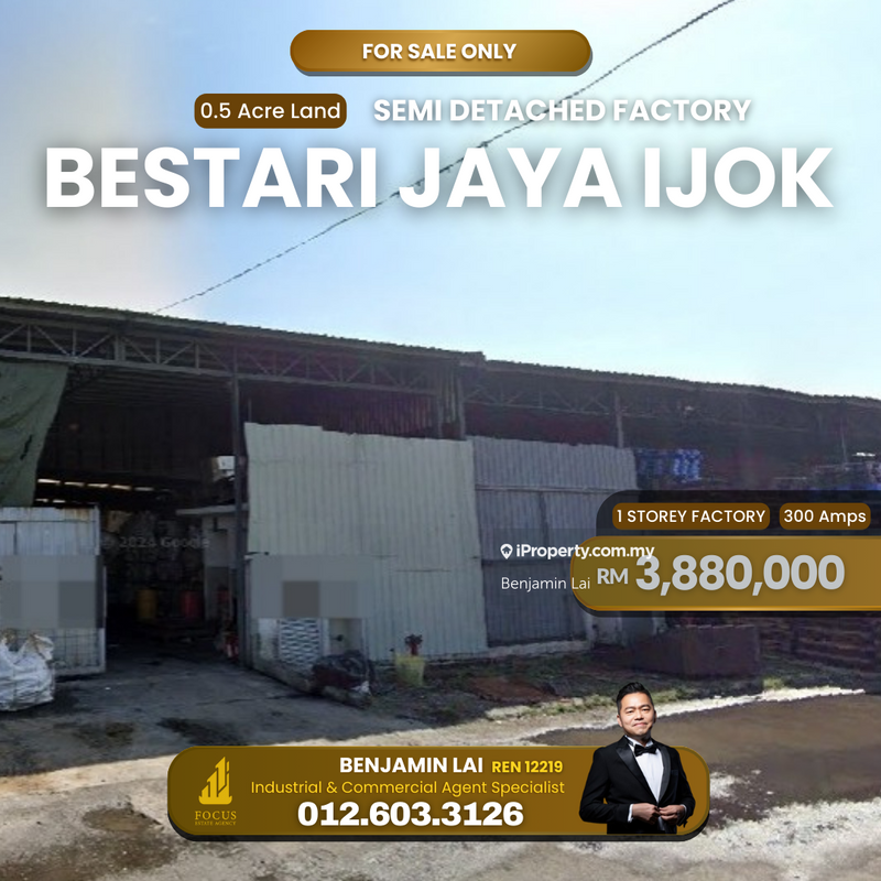 For Sale - Single storey Factory Warehouse Ijok Bestari Jaya Kuala Selangor