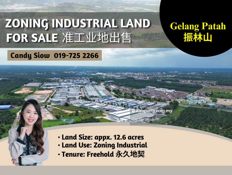 For Sale - Gelang Patah 12.6 acres Zoning Industrial Land