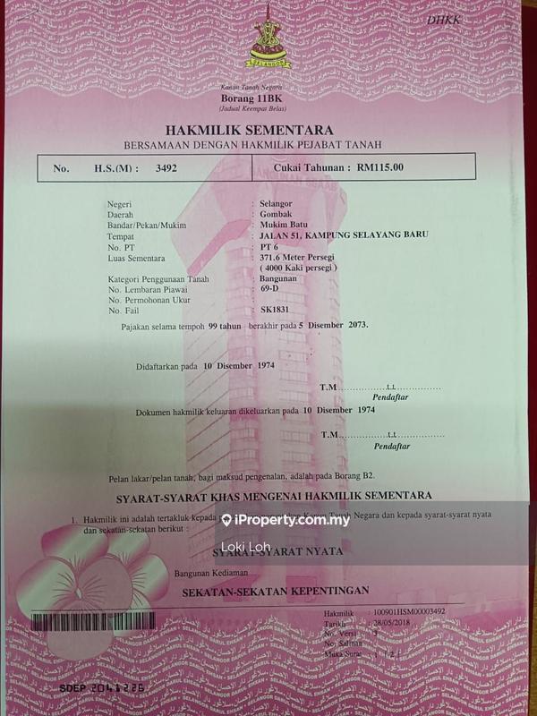 Bungalow House for Sale in 50x80 Selayang Baru Bungalow Lot Kampung Nahkoda, Selayang by Loki Loh - iProperty.com.my