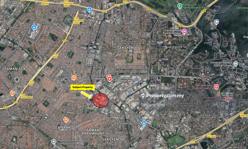 Detached Factory for Rent in Seksyen 19, Petaling Jaya by William Sow - Location Map - iProperty.com.my