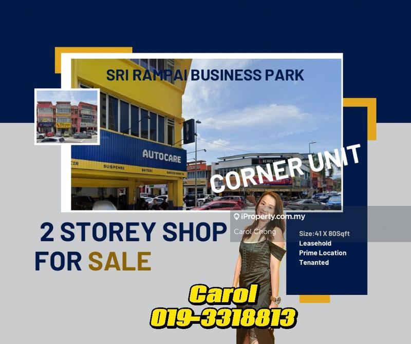 For Sale - Limited Corner 2 Storey Shop Sri Rampai Business Setapak For Sales