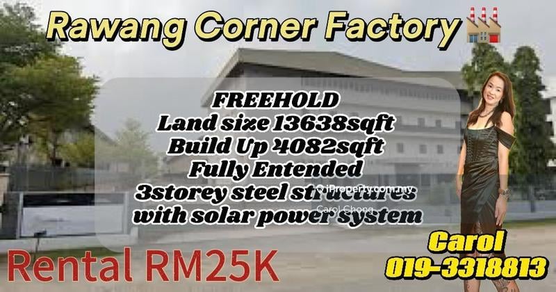 For Rent - Rawang With Solar Power System Warehouse For Rent