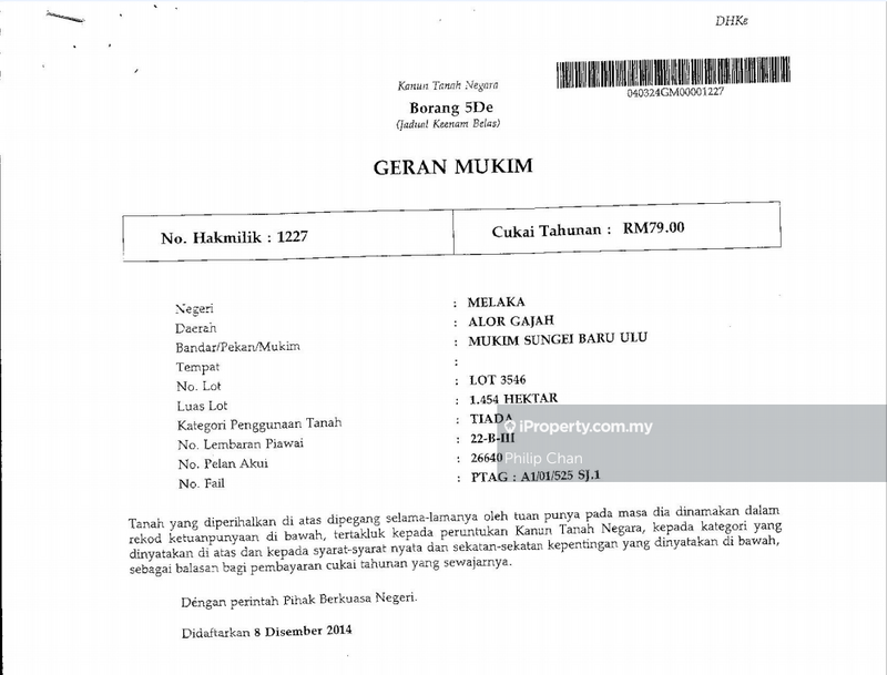 Agricultural Land for Sale in Taman Masjid Tanah, Masjid Tanah by Philip Chan - iProperty.com.my