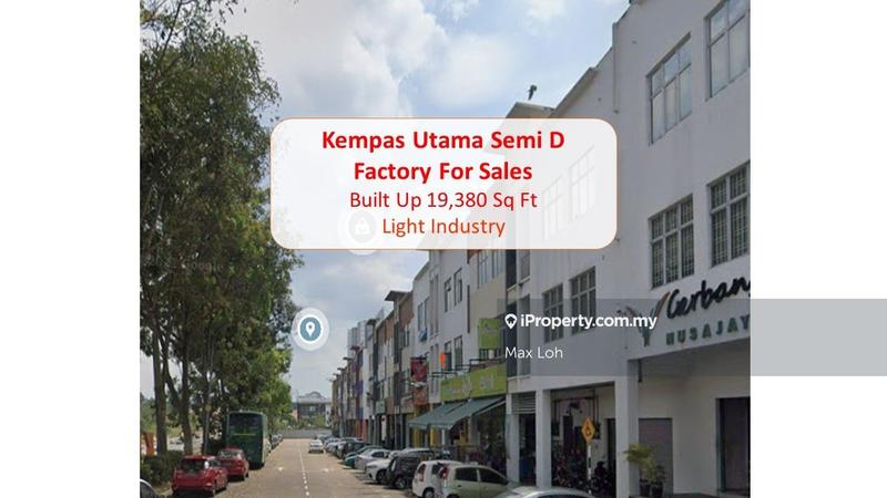 For Sale - Kempas Utama, 2 Adjoining Semi D Factory, Land 25k Sqf