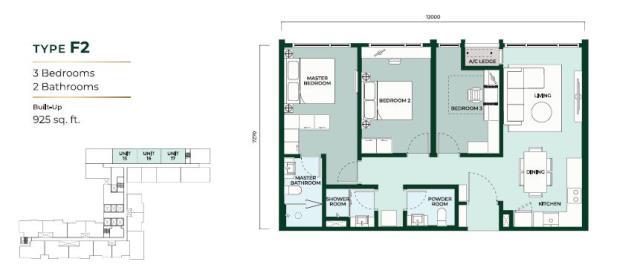 Edelweiss Type F floor plan in Kota Damansara, Selangor