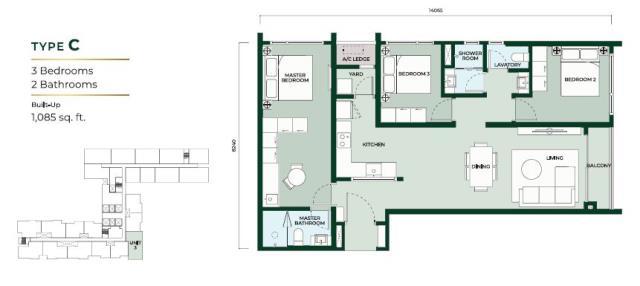 Edelweiss Type D floor plan in Kota Damansara, Selangor