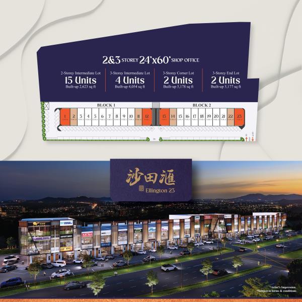 For Sale - 2&3 Storey Shop-office Ellington 23 @ Shatin, Ipoh