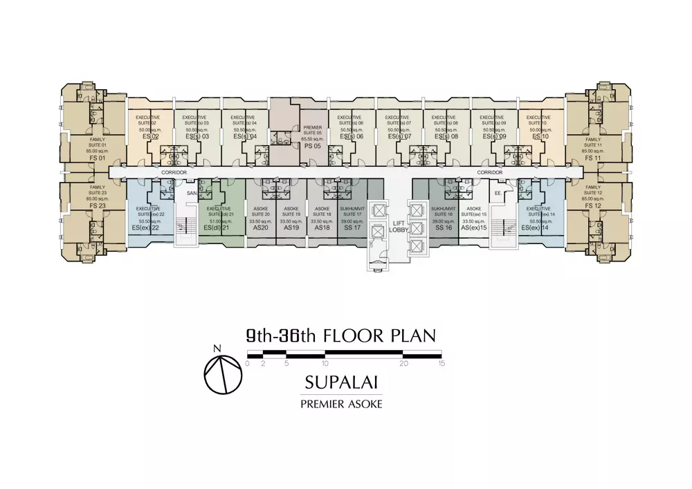 ศุภาลัย พรีเมียร์ อโศก Floor Plan ชั้น 9-36