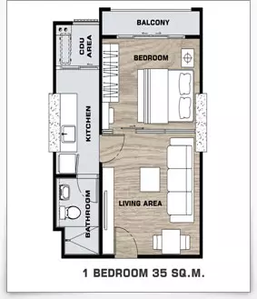 คอนโด The Tree Interchange ห้อง 1 Bed