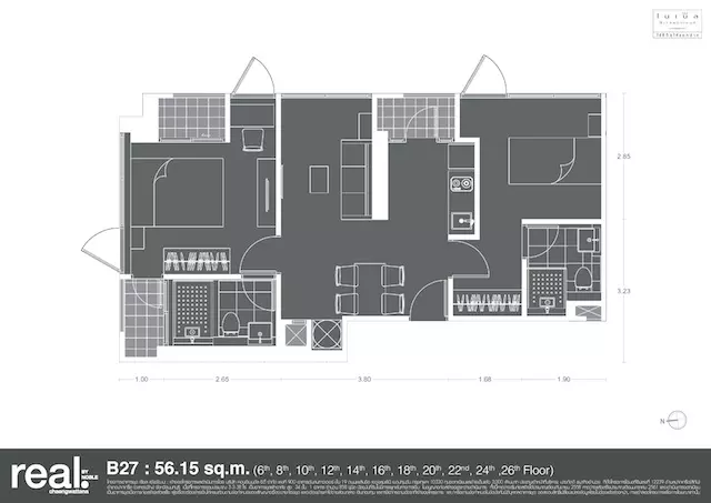 real by noble Unit Plan 56.15 sq.m. (1)