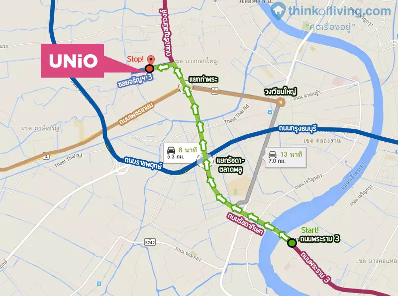 Map เดินทาง Unio