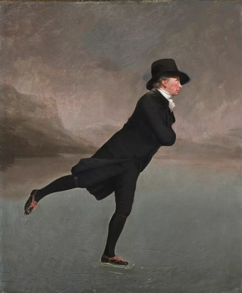 The skating Minister. Reverend Robert Walker (1755 - 1808) skating on Duddingston Loch *oil on canvas *76.2 x 63.5 cm *circa 1795