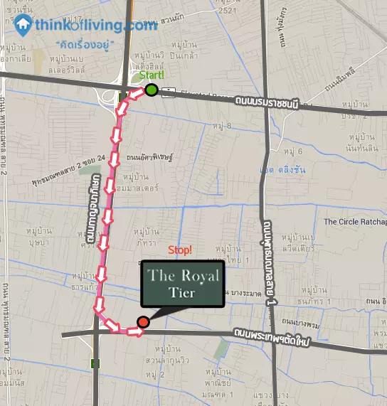 Map เส้นทางง The Royal tier ทาง2