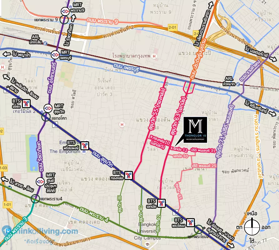 MAP ถนนรวม M ทองหล่อ