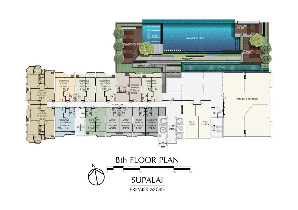 ศุภาลัย พรีเมียร์ อโศก Floor Plan ชั้น 8