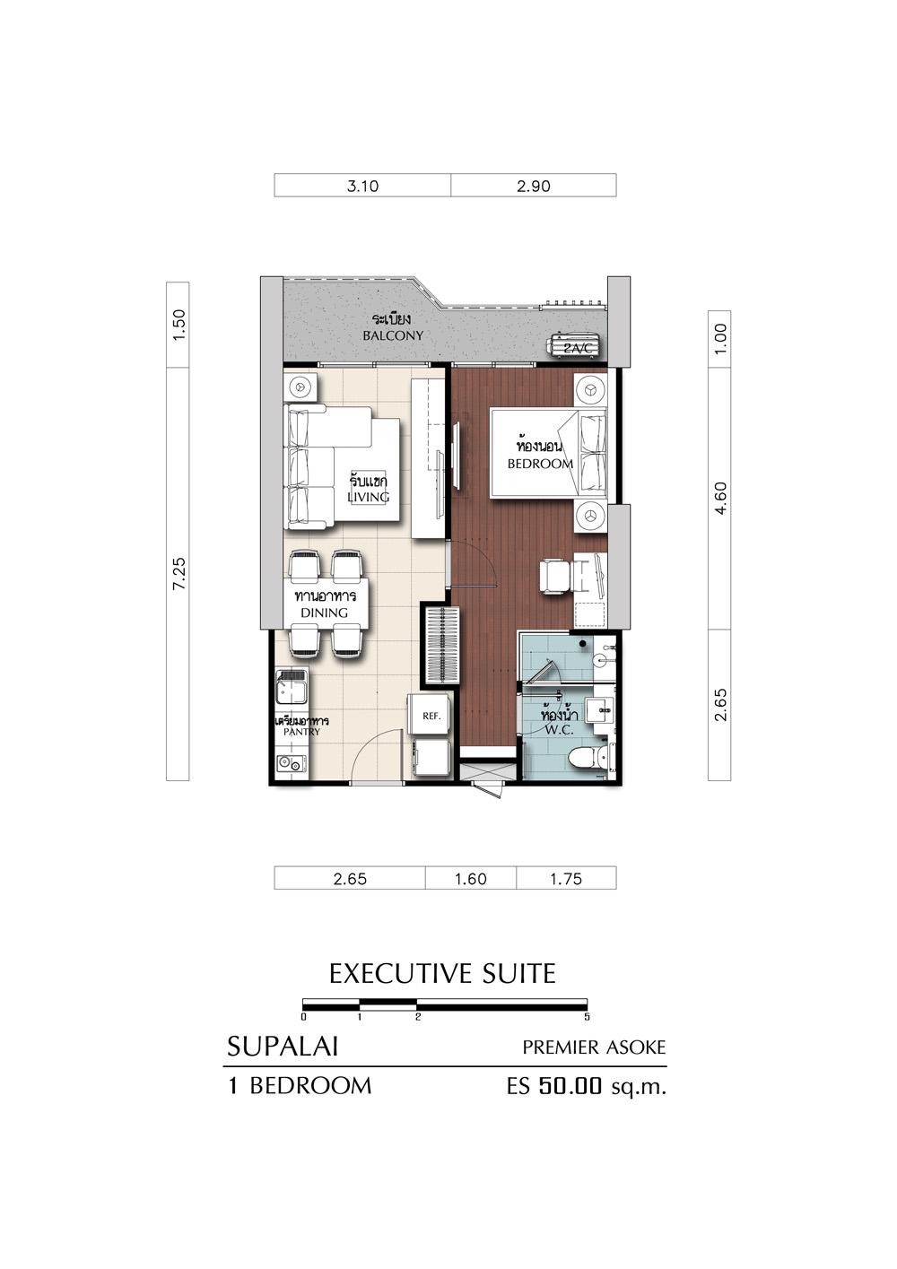 ศุภาลัย พรีเมียร์ อโศก Executive Suite 1 Bed