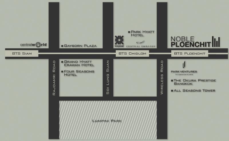 ทำเล โนเบิล เพลินจิต แผนที่ คอนโดเพลินจิต ชิดลม เอมบาสซี่ สถานทูตอังกฤษ NOBLE PLOENCHIT