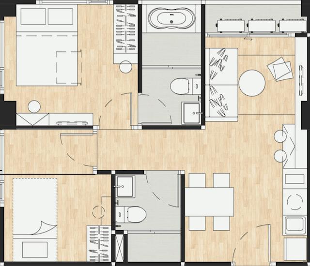 2Bed 47sq.m.