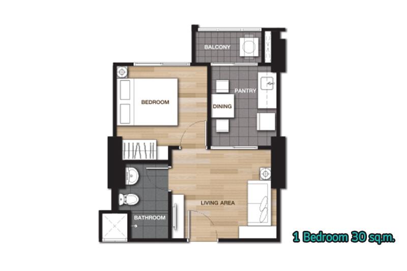 The Niche mono รัชวิภา_30 sqm 1 BR